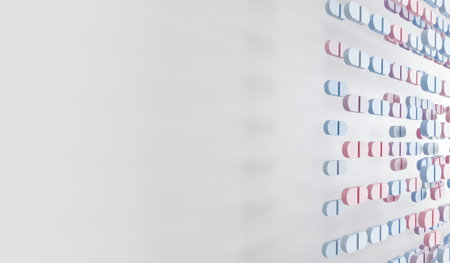 Abstract background, pills, row, medicine, 3D illustrationの写真素材