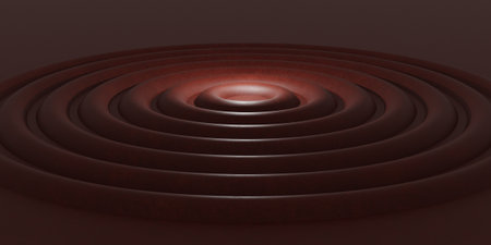 Ring, center point, circle wave, abstract background, 3D illustrationの写真素材