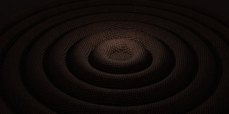 Ring, center point, circle wave, abstract background, 3D illustrationの写真素材