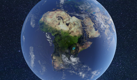 Globe Continent North Pole South Pole 3D illustrationの写真素材