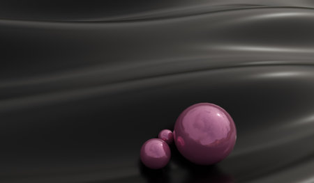 Dark fabric, shiny, background, simple, luxury, beads, round, material, satin, 3d illustrationの写真素材