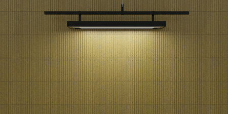 Wall with ceiling lights, 3D illustrationの写真素材