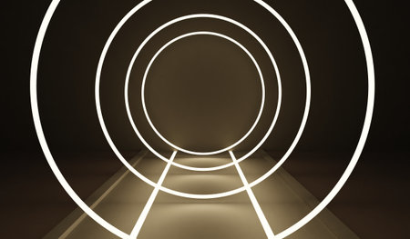 Light pipe, tunnel, technology, neon light, 3D illustration