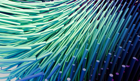 Abstract background, colored lines, curves, multicolored, 3D illustration