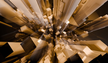 Abstract background, tall bars, tall poles, zoom, 3D illustrationの写真素材