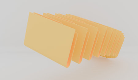 Document file, yellow, white background, computer file, 3D illustrationの写真素材