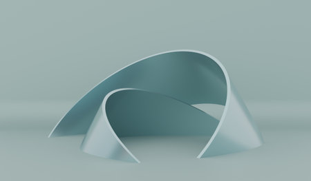 Curved podium, empty stage, product showroom, 3D illustrationの写真素材