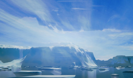Iceberg North Pole Ice Sheet Background 3D Illustration