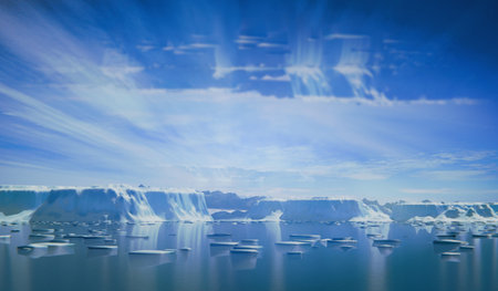 Iceberg North Pole Ice Sheet Background 3D Illustrationの写真素材