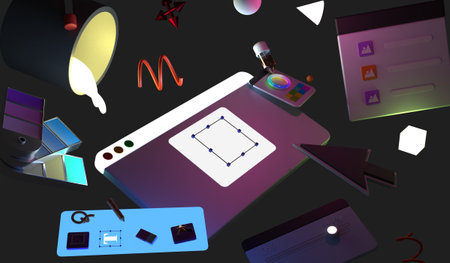 Ui display screen, graphic design, image decoration, 3D illustration