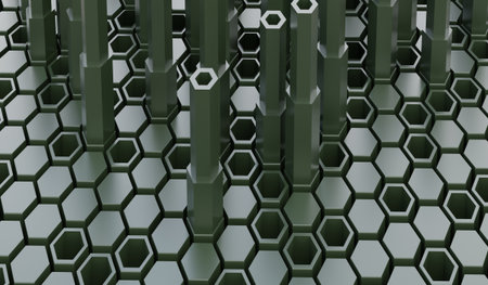 Honeycomb Hexagon Background, Technology Background, 3D Illustration