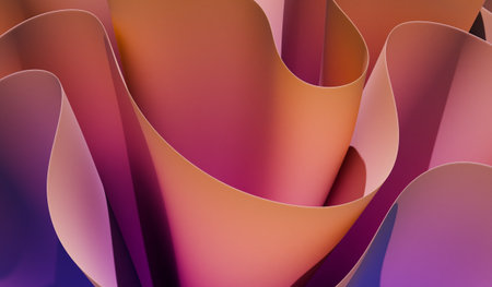 Abstract background, wavy, flowing, 3D illustration