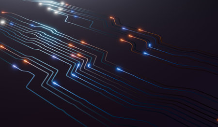 Electrical circuit, technology background, 3D illustration