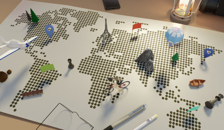 Travel Map, Travel Around the World, Travel Planning, 3D Illustrations