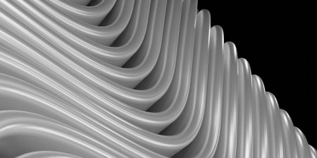 Abstract background, waves, curves, shiny, for decoration, 3D illustration