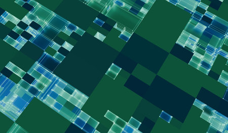 Neon grid, abstract light lines, technology background, 3D illustration