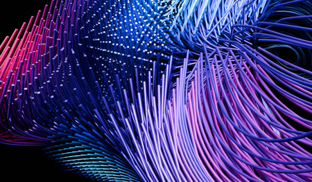 Neon abstract, seamless wireframe, 3D illustration