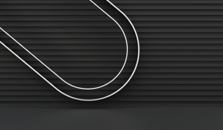 black, dark, indoor, interior, light, modern, space, white, design, abstract, blank, contemporary, front, layout, 3D illustrationの写真素材