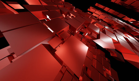 Zoom in on abstract background, technology, 3D illustration.