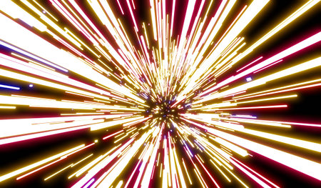 Light, zoom, flash of light, laser, 3D illustration.