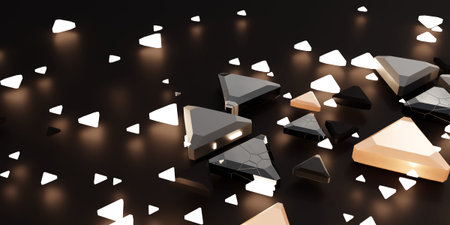 Abstract triangle, technology background, 3D illustration