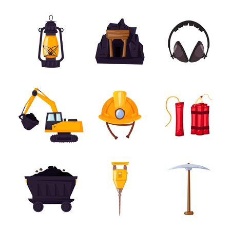 Mining industry elementsのイラスト素材