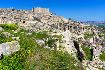Panorama of the Dougga Site in Tunisia.の写真素材
