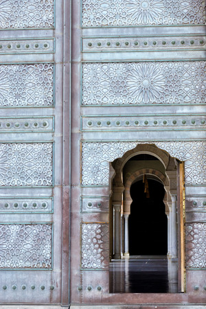 Entrance of Malik ibn Anas Mosque in Carthage, Tunisiaの写真素材