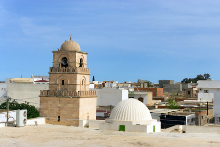 Mosque minaret at the Amphitheatre of El Jem, Tunisiaの写真素材