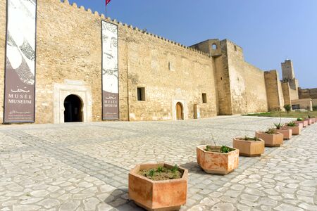 SOUSSE, TUNISIA - APRIL 8:Entrance of the Archaeological Museum in Sousse, Tunisia on April 8, 2018.のeditorial素材