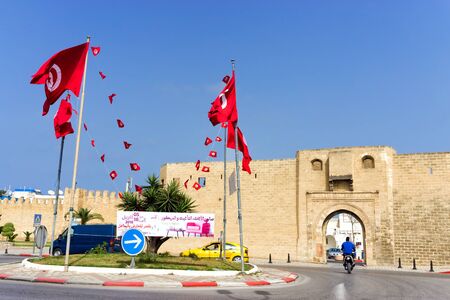 SOUSSE, TUNISIA - APRIL 9: One of the entrances in the The Qasaba and Ramparts of Sousse, Tunisia on April 9, 2018.のeditorial素材
