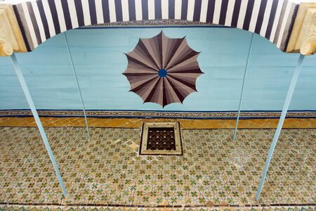 TUNIS, TUNISIA- APRIL 4: Painted ceiling in the Bardo National Museum in Tunis, Tunisia on April 4, 2018のeditorial素材