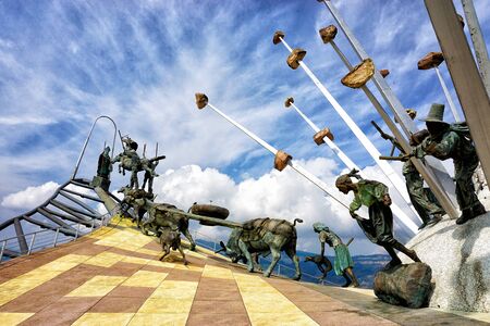 SANTANDER, COLOMBIA -JANUARY 19: Low view of Santandereanidad Monument in Panachi in Santander, Colombia on January 16, 2019のeditorial素材