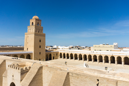 Panorama of the Great Mosque in Kairouan, Tunisia.の写真素材