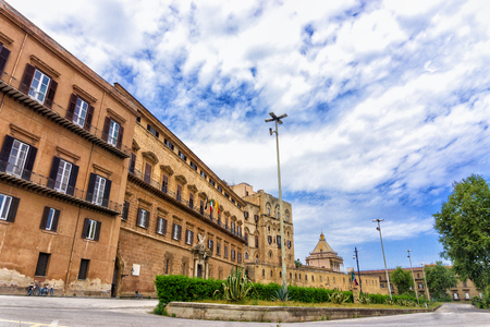 View of the Royal Palace building in Palermo in Sicily, Southern Italy.のeditorial素材