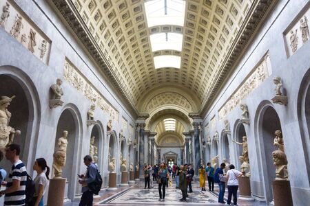 ROME, ITALY - APRIL 8 : Museum Halls in the Vatican city, Vatican, Rome, Italy on April 8, 2018のeditorial素材