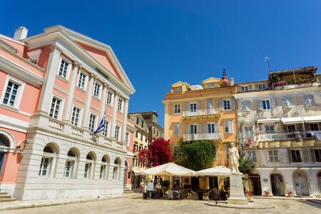 Georgios Theotokis memorial, prime minister, Iroon Square, old town, Kerkyra, Corfu Island, Ionian Islands, Greeceのeditorial素材