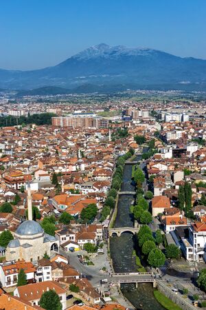 PRIZREN, KOSOVO - JULY 1: Cityscape view of Prizren, Kosovo with the Albanian Alps rising in the background on July 1, 2018のeditorial素材