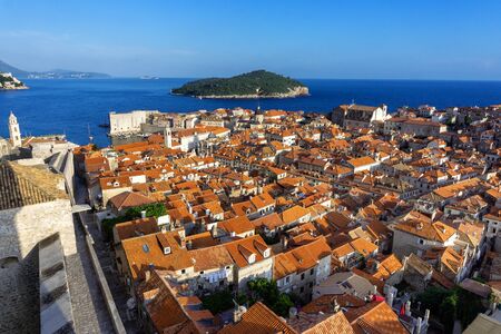 Roofs in old fortress of Dubrovnik in Croatia, Europeの写真素材