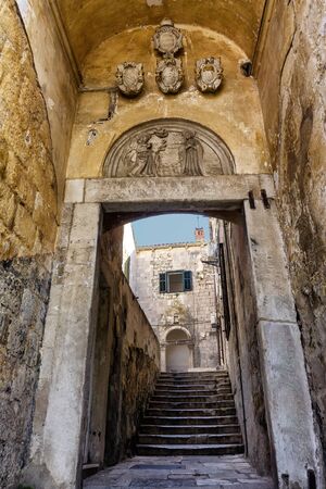 Street of old town Dubrovnik, Croatia, Europeの写真素材