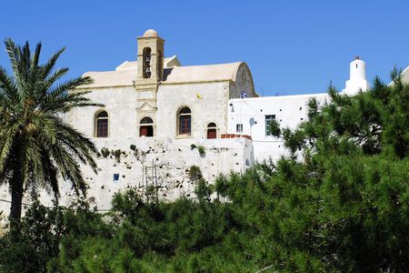 the front view of the monastery of chrisoskalissaの写真素材