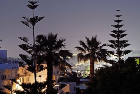 Chania at sunsetの写真素材