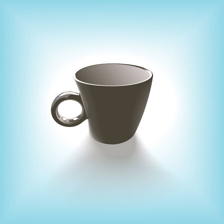 Cup of coffee on blue backgroundのイラスト素材