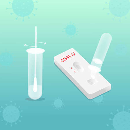 illustration rapid COVID-19 Antigen test kit (ATK)のイラスト素材