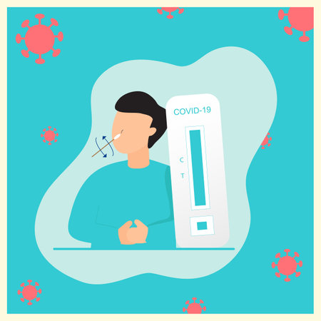 illustration rapid COVID-19 Antigen test kit (ATK)のイラスト素材
