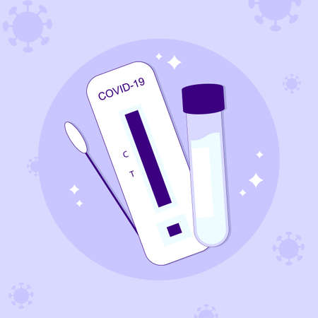 illustration rapid COVID-19 Antigen test kit (ATK)のイラスト素材