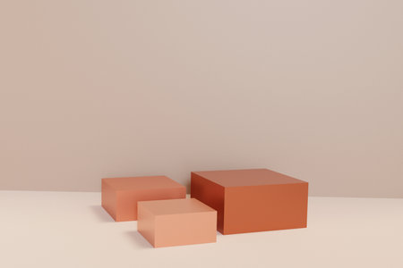 3D rendering scene with podium and abstract background. podium for cosmetic product presentation.の写真素材