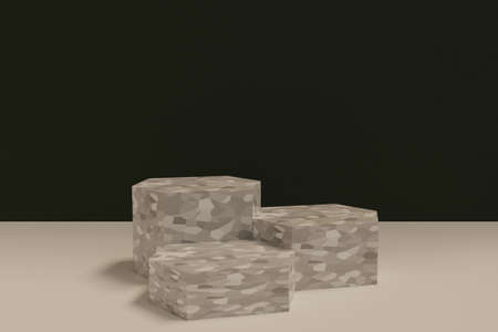 3D rendering scene with podium and abstract background. podium for cosmetic product presentation.の写真素材