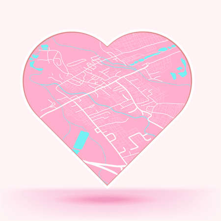 heart shaped map for any kind of digital info graphics and print publication.のイラスト素材