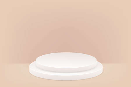 vector 3D scene with podium and abstract background. podium for cosmetic product presentation.のイラスト素材